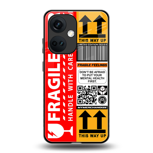 fragile feelings back phone cover | glass case for oneplus nord ce 3
