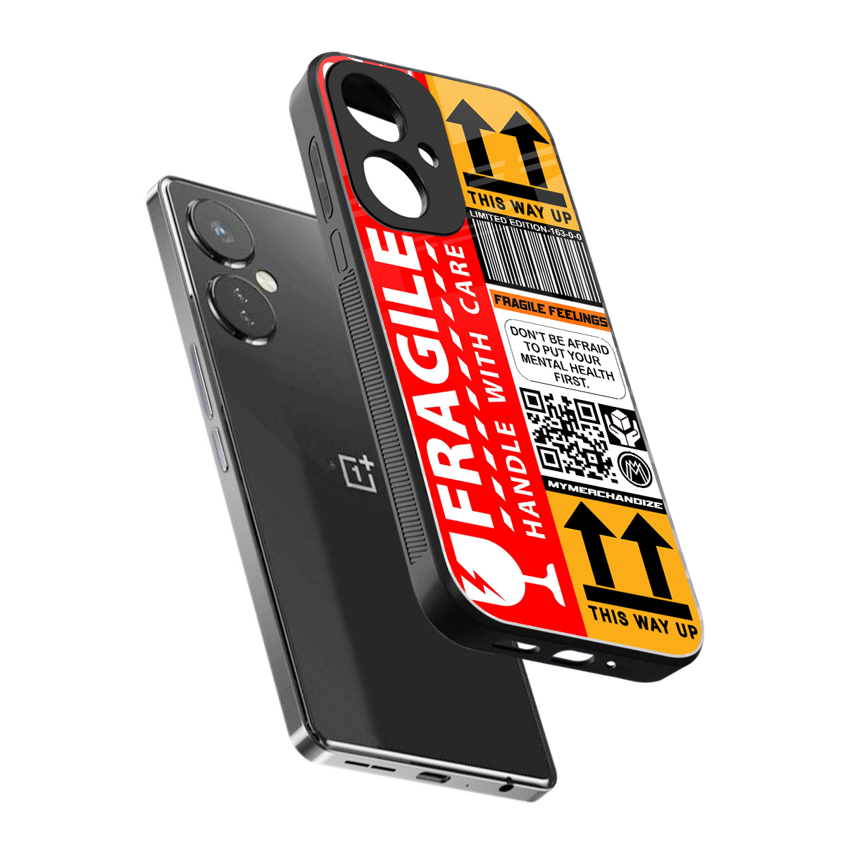 fragile feelings back phone cover | glass case for oneplus nord ce 3