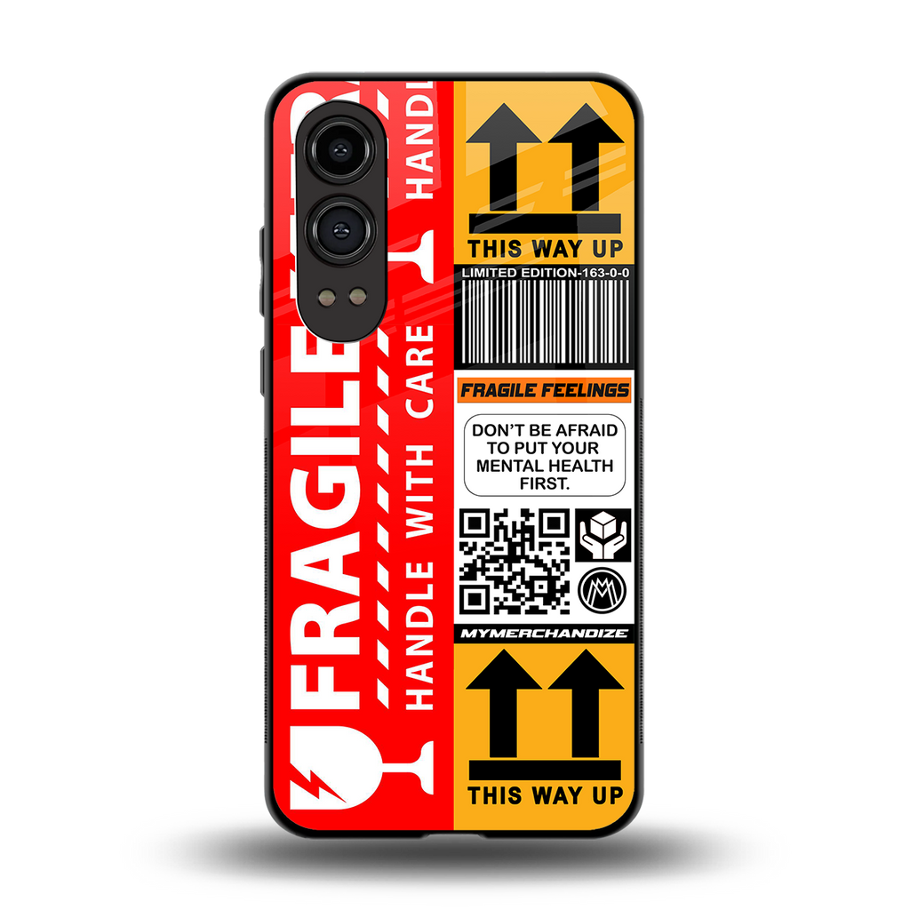 fragile feelings back phone cover | glass case for oneplus nord ce 4 lite