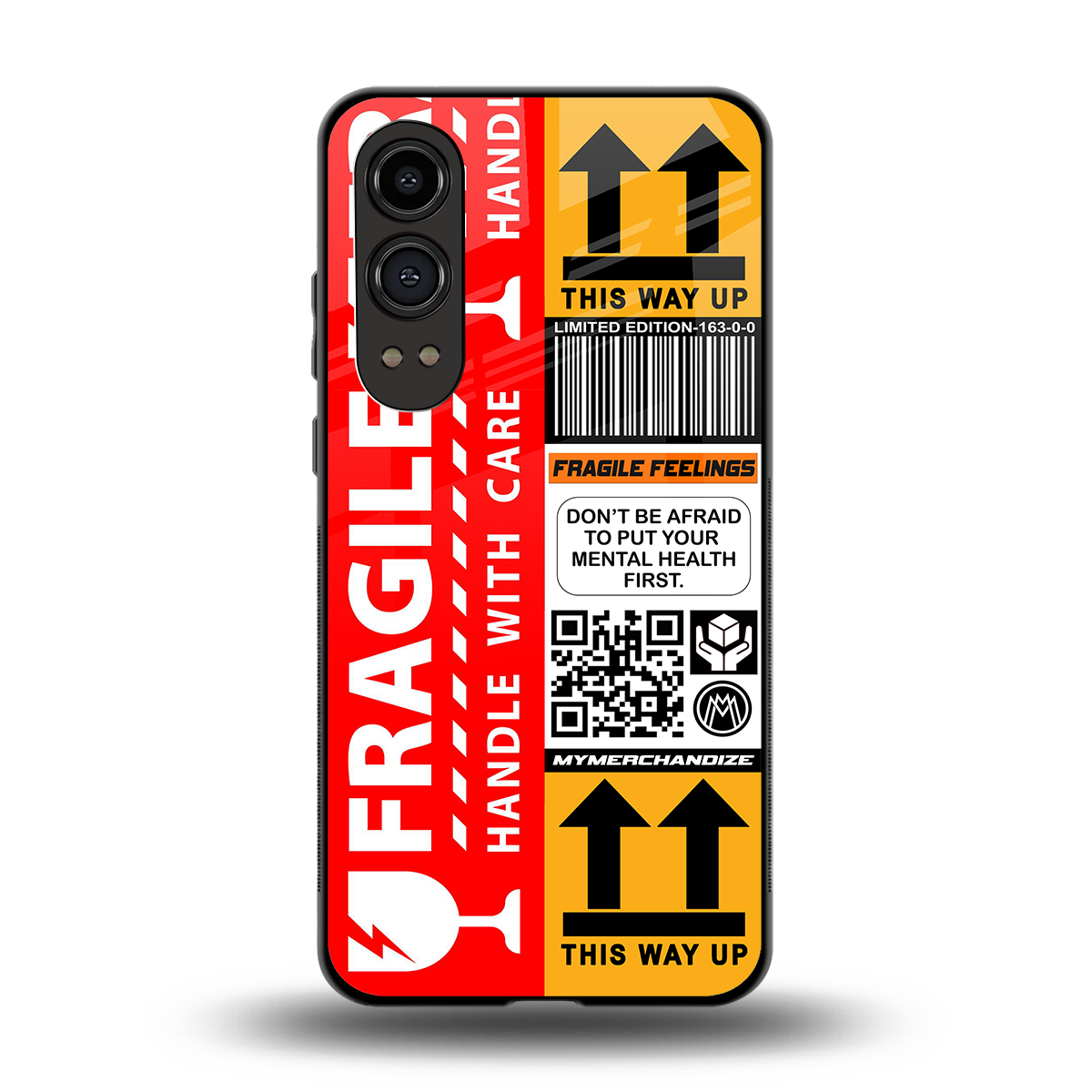 fragile feelings back phone cover | glass case for oneplus nord ce 4 lite