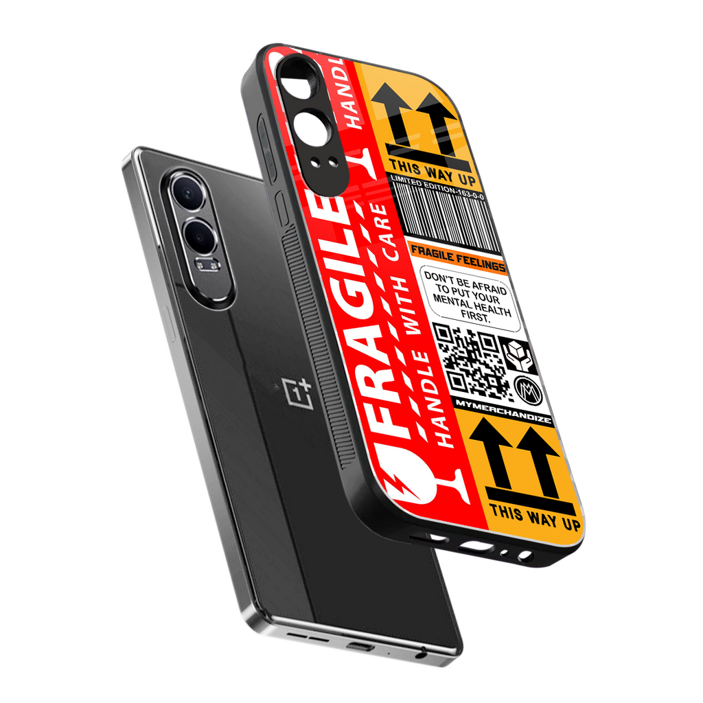 fragile feelings back phone cover | glass case for oneplus nord ce 4 lite