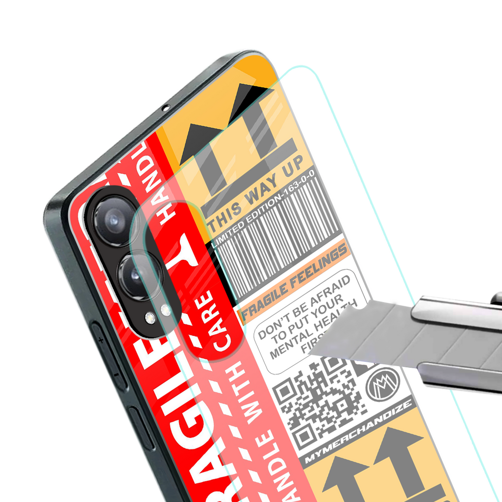 fragile feelings back phone cover | glass case for oneplus nord ce 4 lite