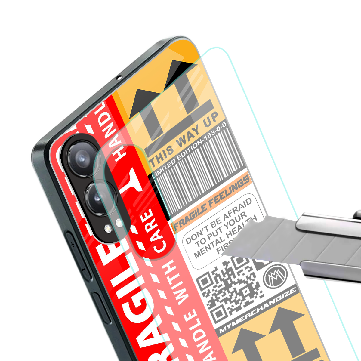 fragile feelings back phone cover | glass case for oneplus nord ce 4 lite