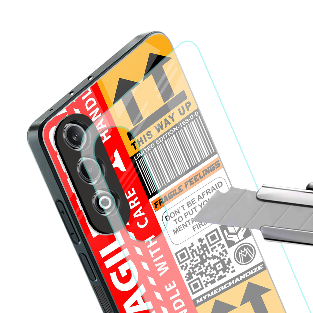 fragile feelings back phone cover | glass case for oneplus nord ce 4