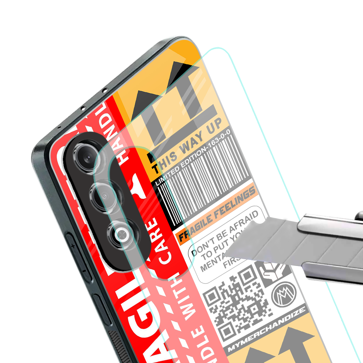 fragile feelings back phone cover | glass case for oneplus nord ce 4