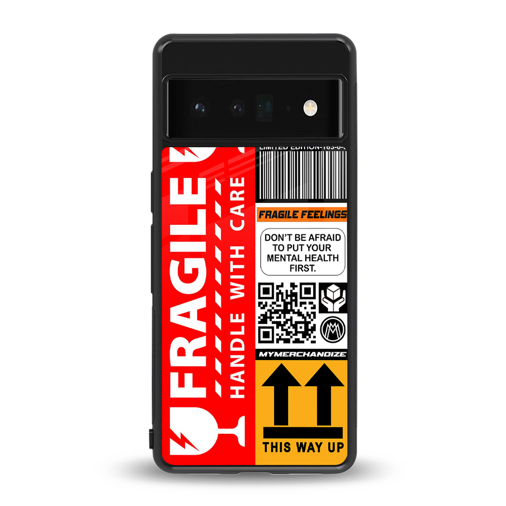 fragile feelings back phone cover | glass case for google pixel 6 pro