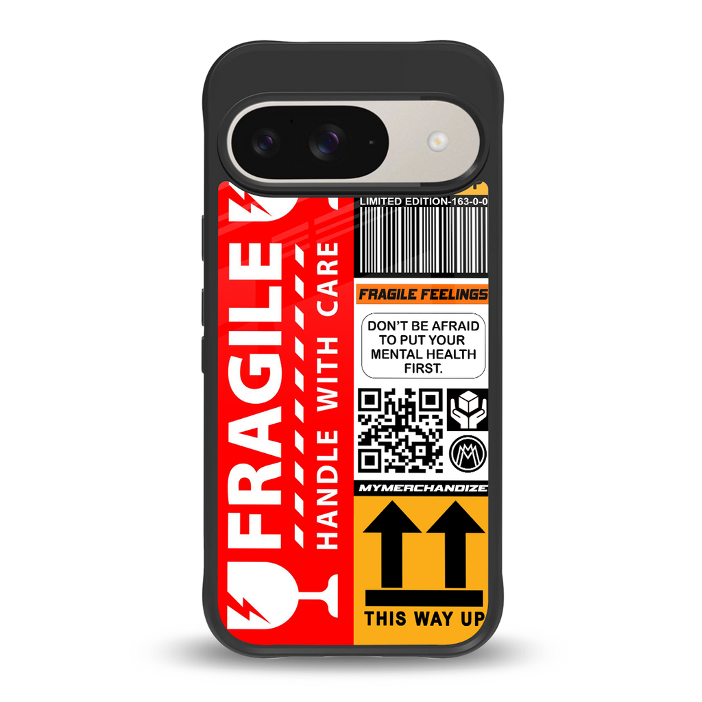 fragile feelings back phone cover | glass case for google pixel 9