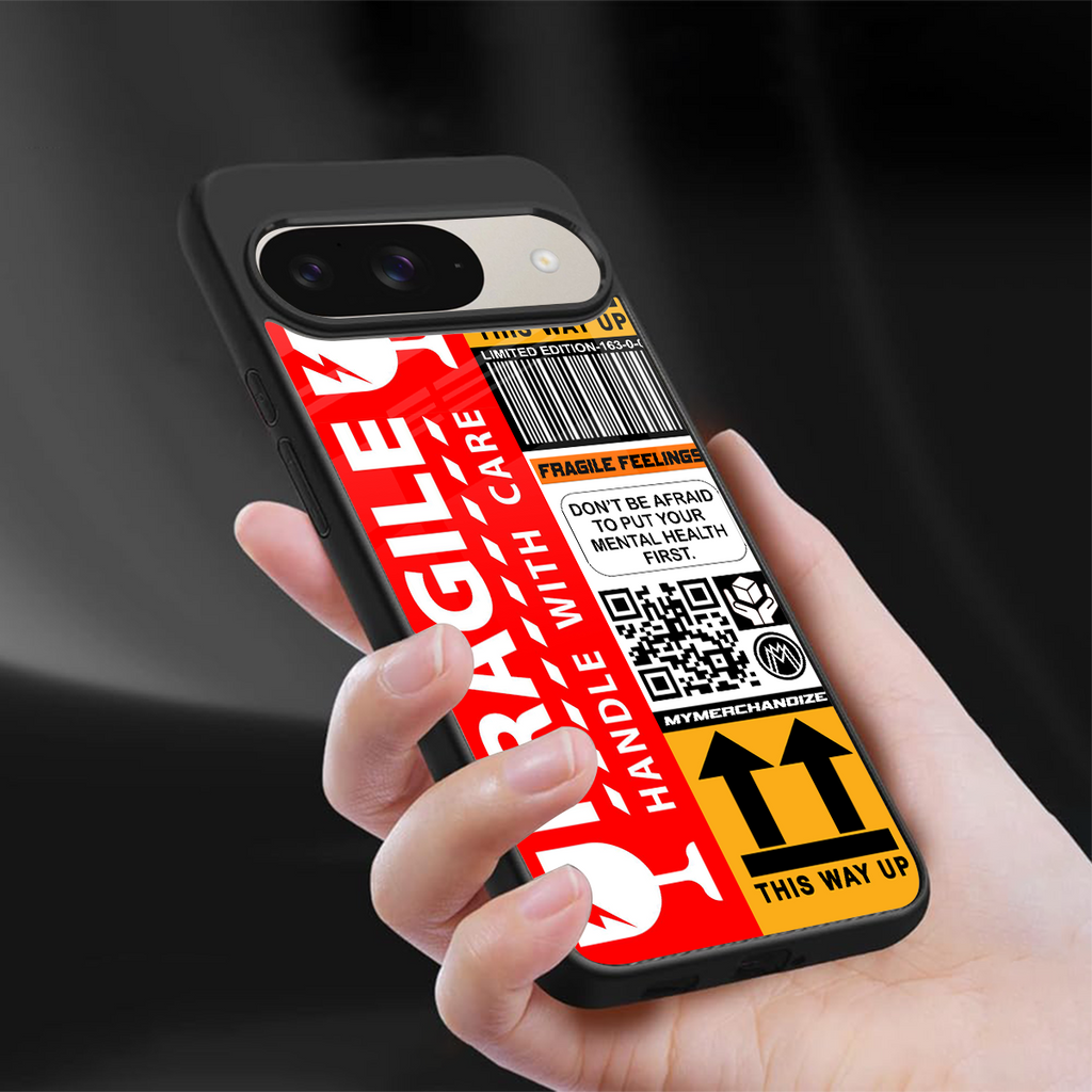 fragile feelings back phone cover | glass case for google pixel 9