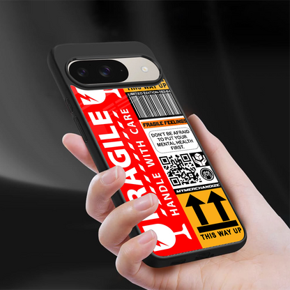 fragile feelings back phone cover | glass case for google pixel 9