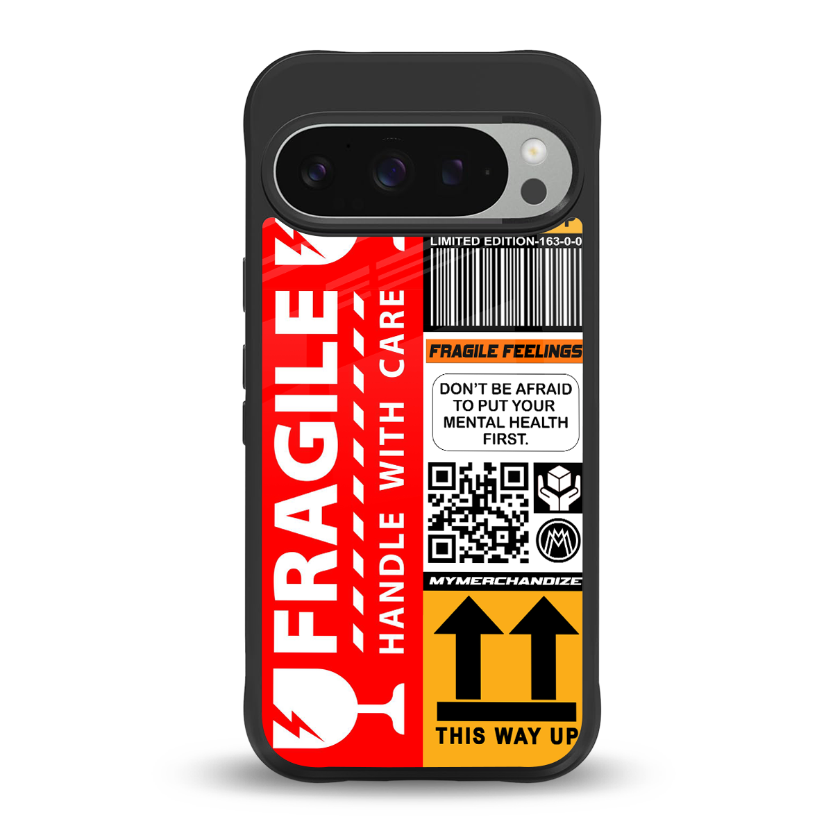 fragile feelings back phone cover | glass case for google pixel 9 pro xl