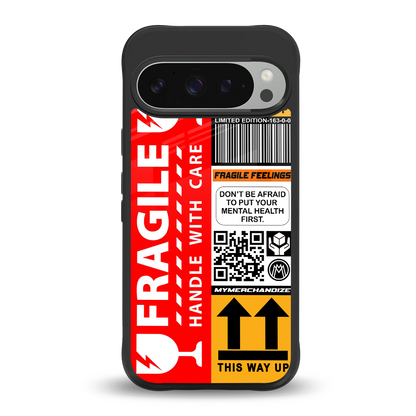 fragile feelings back phone cover | glass case for google pixel 9 pro xl