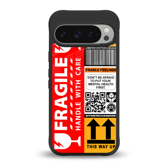 fragile feelings back phone cover | glass case for google pixel 9 pro xl