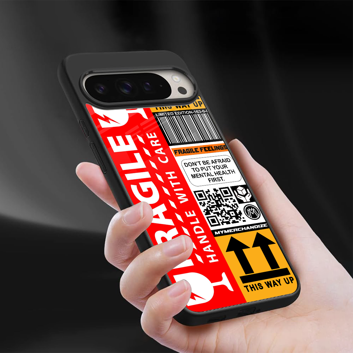 fragile feelings back phone cover | glass case for google pixel 9 pro xl