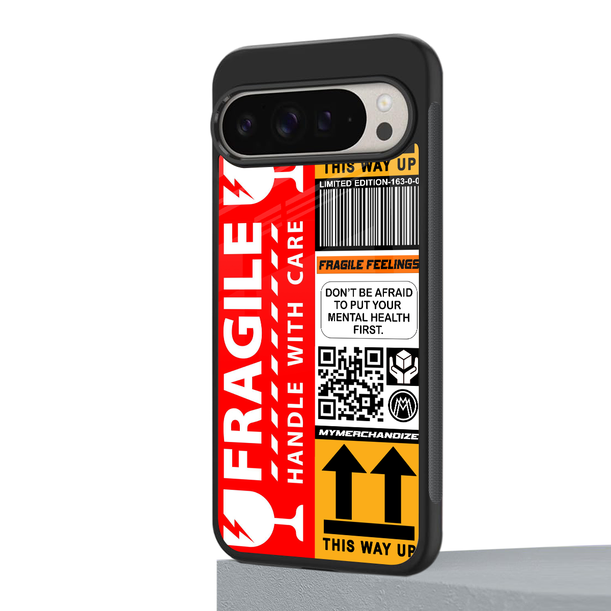 fragile feelings back phone cover | glass case for google pixel 9 pro xl
