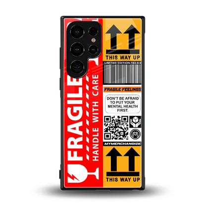 fragile feelings back phone cover | glass case for samsung galaxy s24 ultra
