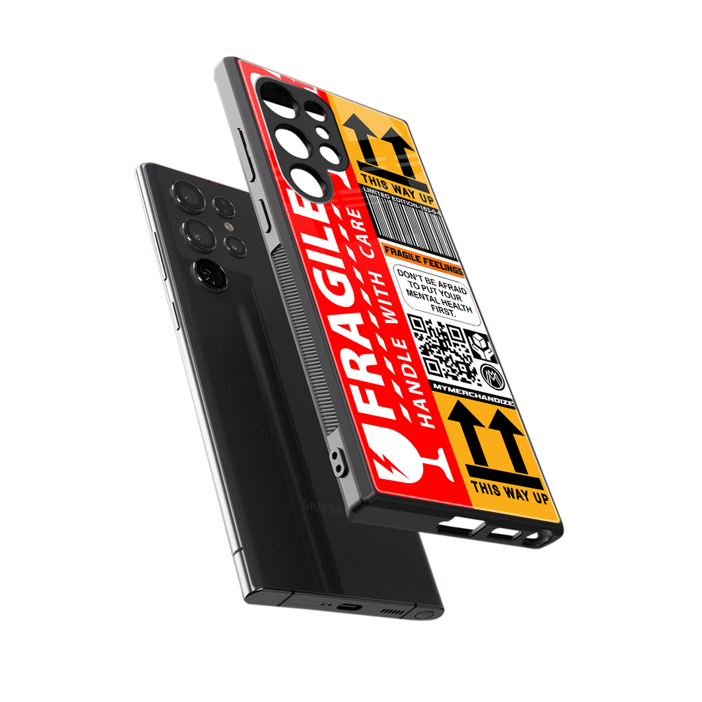 fragile feelings back phone cover | glass case for samsung galaxy s23 ultra