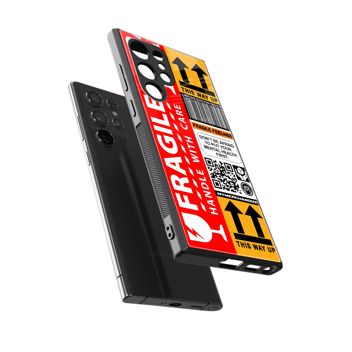 fragile feelings back phone cover | glass case for samsung galaxy s23 ultra