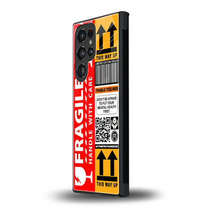 fragile feelings back phone cover | glass case for samsung galaxy s23 ultra