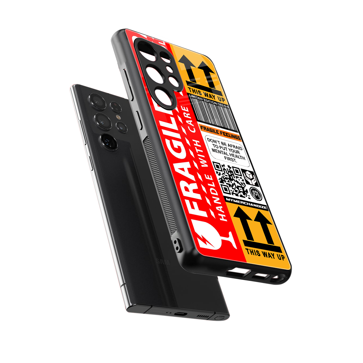 fragile feelings back phone cover | glass case for samsung galaxy s25 ultra