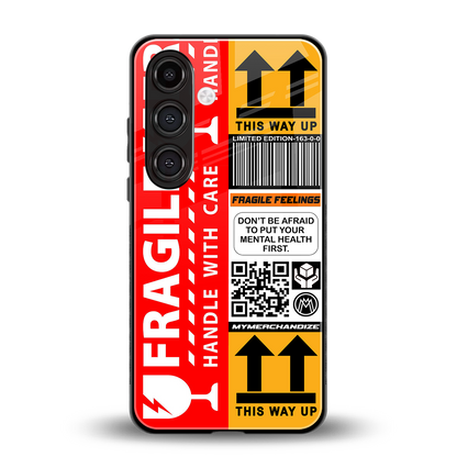 fragile feelings back phone cover | glass case for samsung galaxy s25