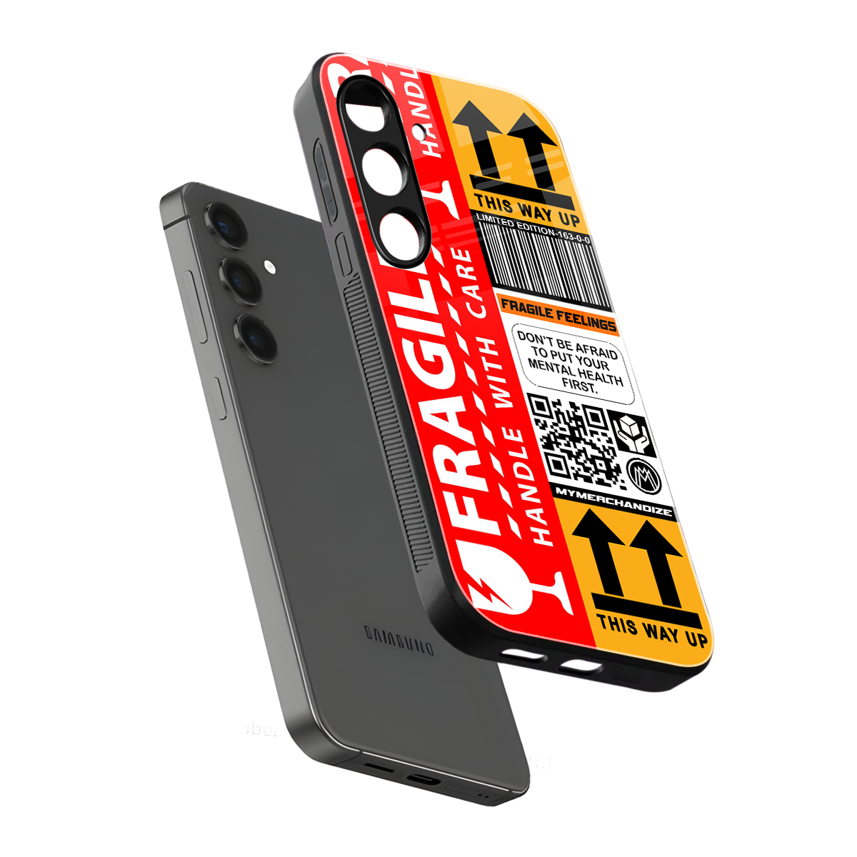 fragile feelings back phone cover | glass case for samsung galaxy s25 plus