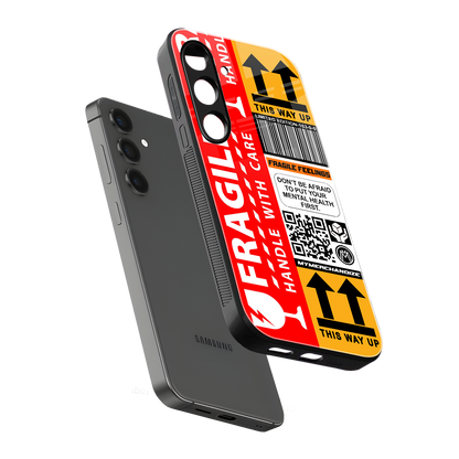 fragile feelings back phone cover | glass case for samsung galaxy s25