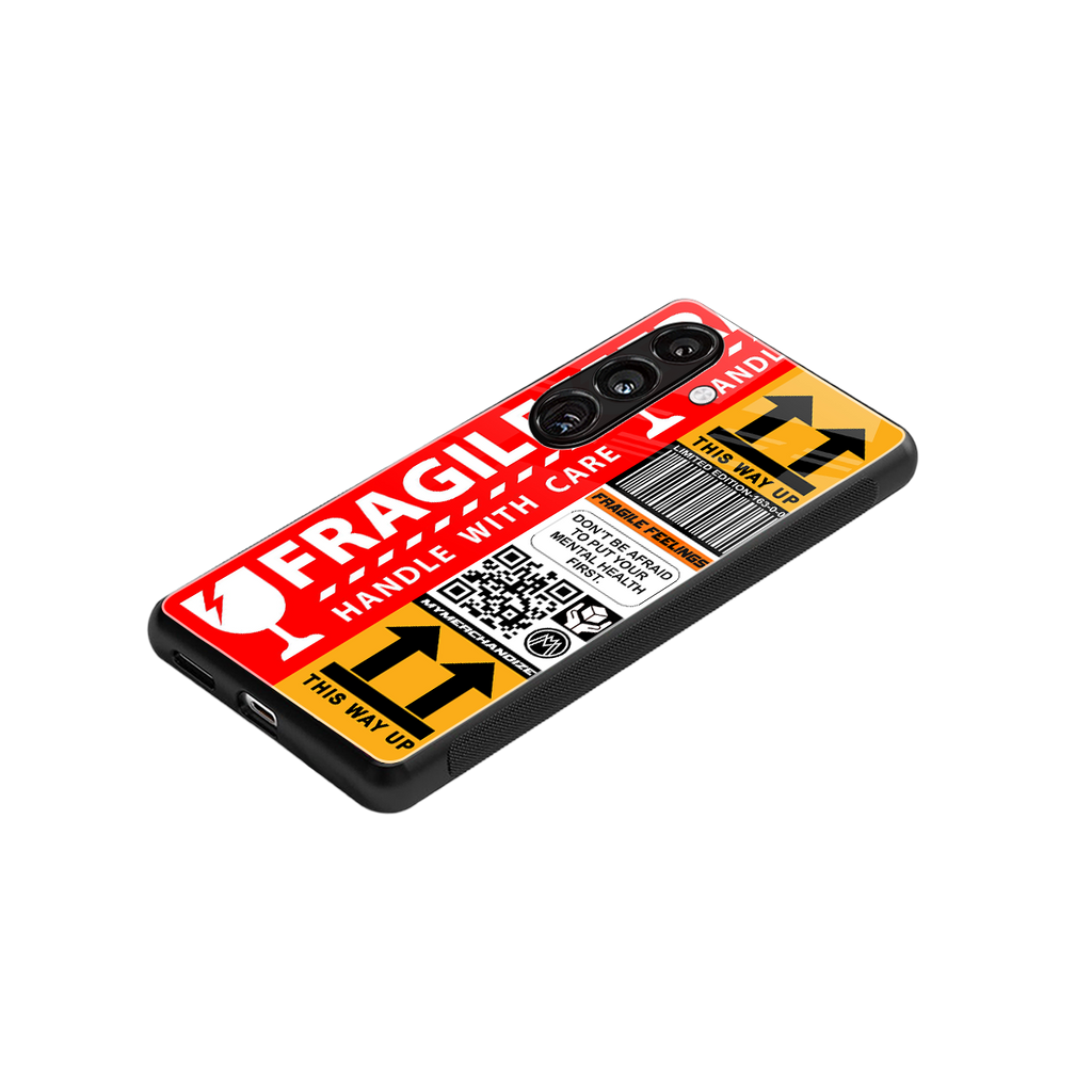 fragile feelings back phone cover | glass case for samsung galaxy s23 plus
