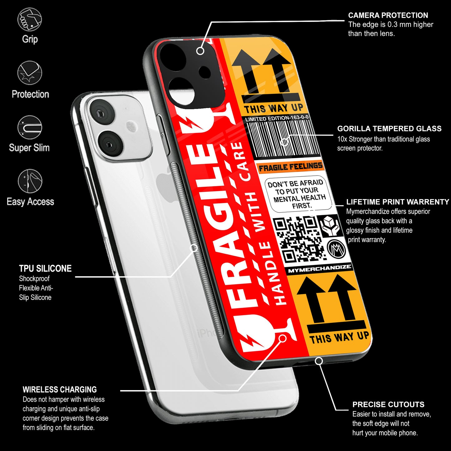 Fragile Feelings Phone Cover | Glass Case