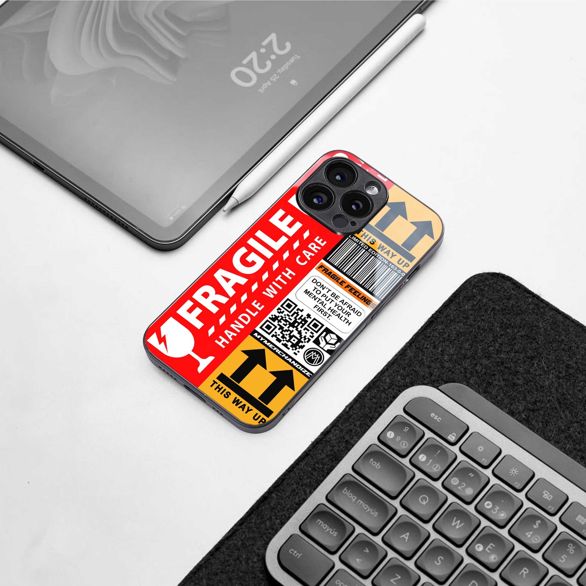 fragile feelings back phone cover | glass case for iphone 14 pro max