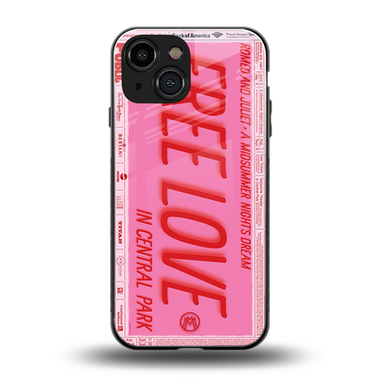 free love back phone cover | glass case for iphone 13 mini