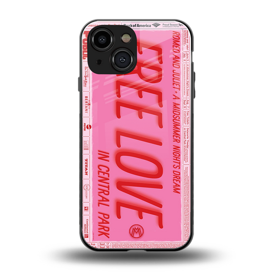 free love back phone cover | glass case for iphone 13 mini