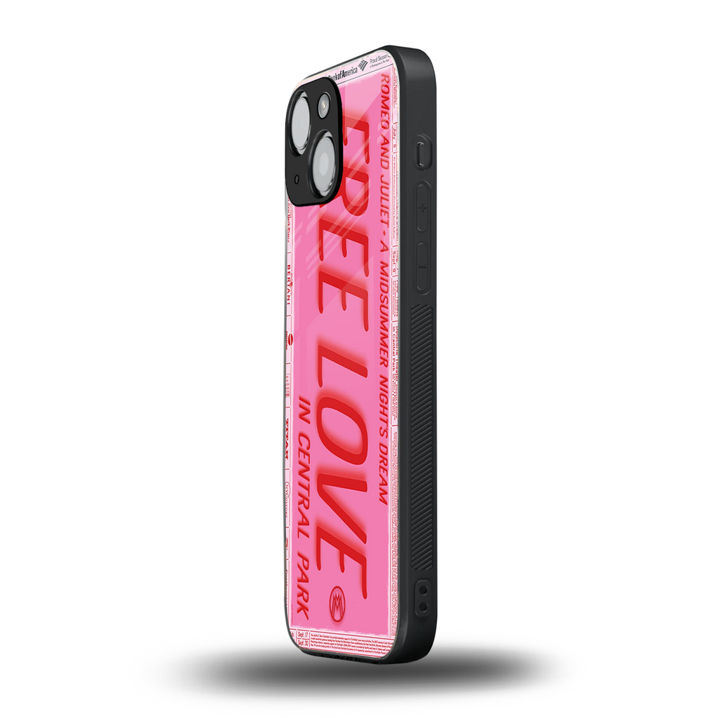 free love back phone cover | glass case for iphone 13 mini