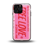 free love back phone cover | glass case for iphone 13 pro max