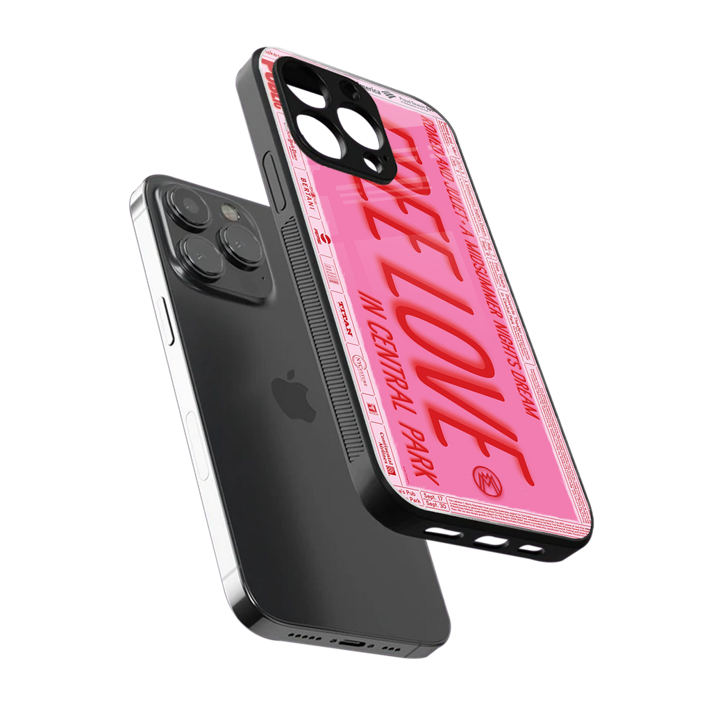 free love back phone cover | glass case for iphone 13 pro