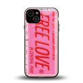 free love back phone cover | glass case for iphone 13