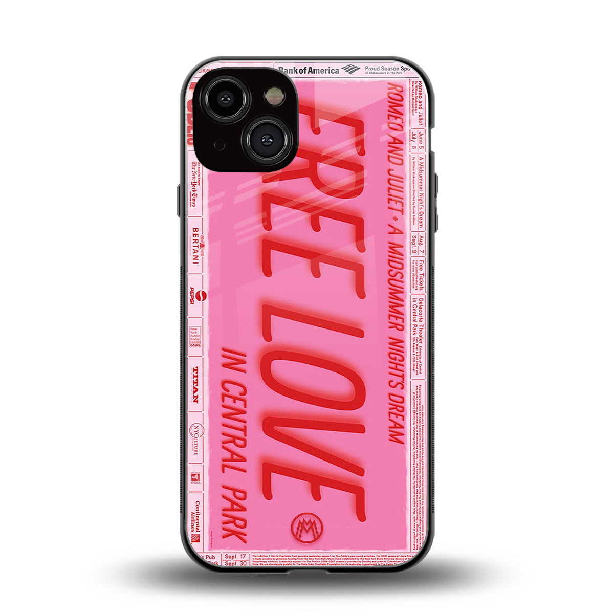 free love back phone cover | glass case for iphone 13