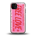 free love back phone cover | glass case for iphone 15 plus