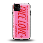 free love back phone cover | glass case for iphone 14 plus