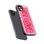 free love back phone cover | glass case for iphone 15 plus