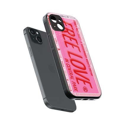 free love back phone cover | glass case for iphone 14 plus