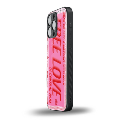 free love back phone cover | glass case for iphone 14 pro max