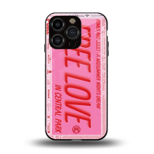 free love back phone cover | glass case for iphone 14 pro