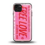 free love back phone cover | glass case for iphone 15