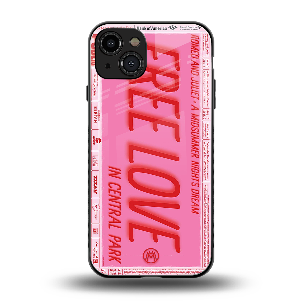 free love back phone cover | glass case for iphone 15