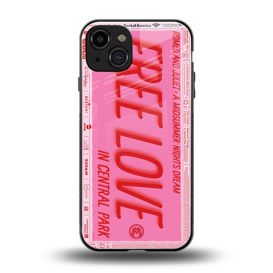 free love back phone cover | glass case for iphone 15