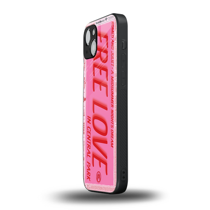 free love back phone cover | glass case for iphone 15