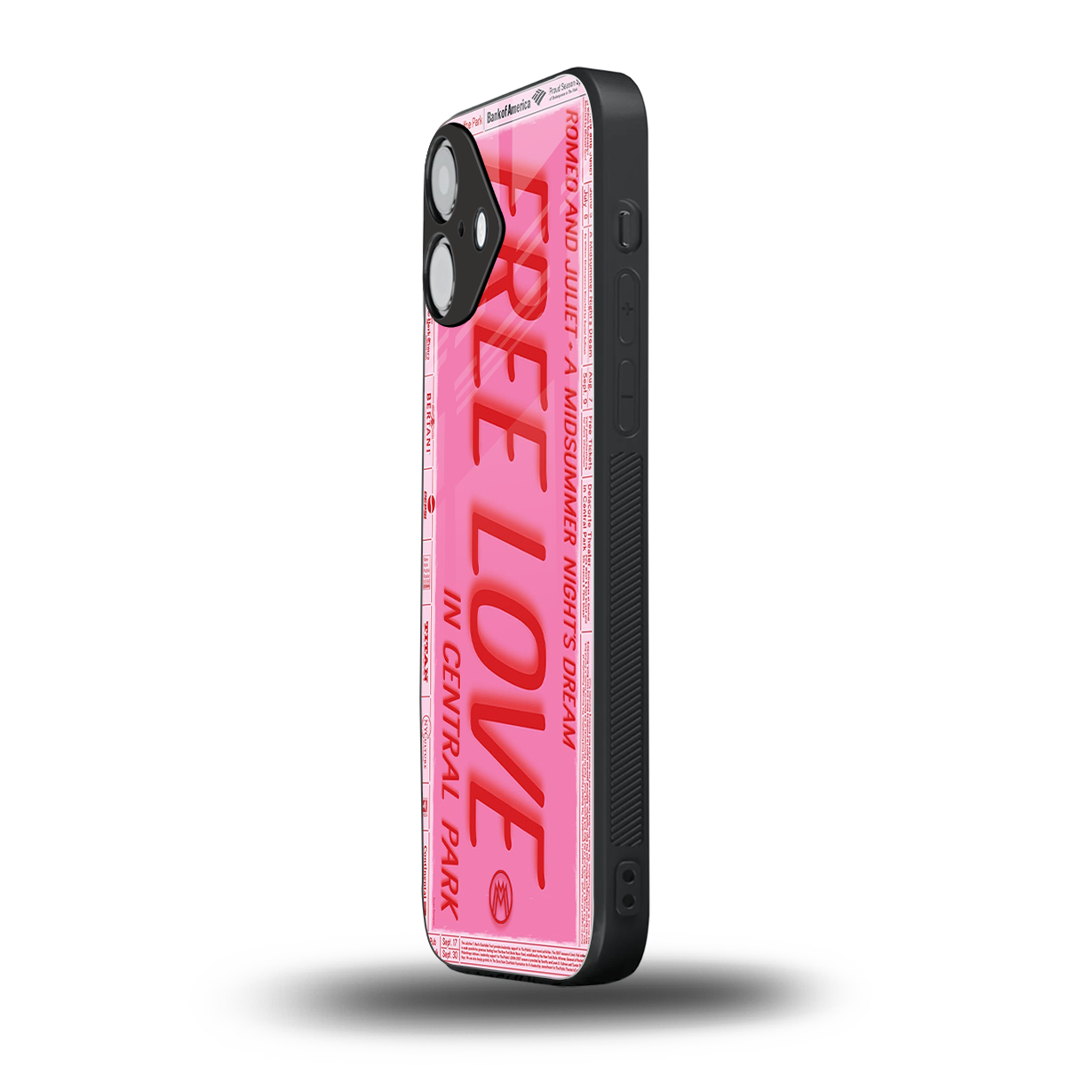 free love back phone cover | glass case for iphone 16 plus
