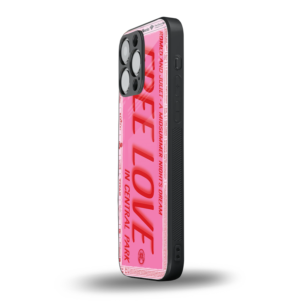 free love back phone cover | glass case for iphone 16 pro max