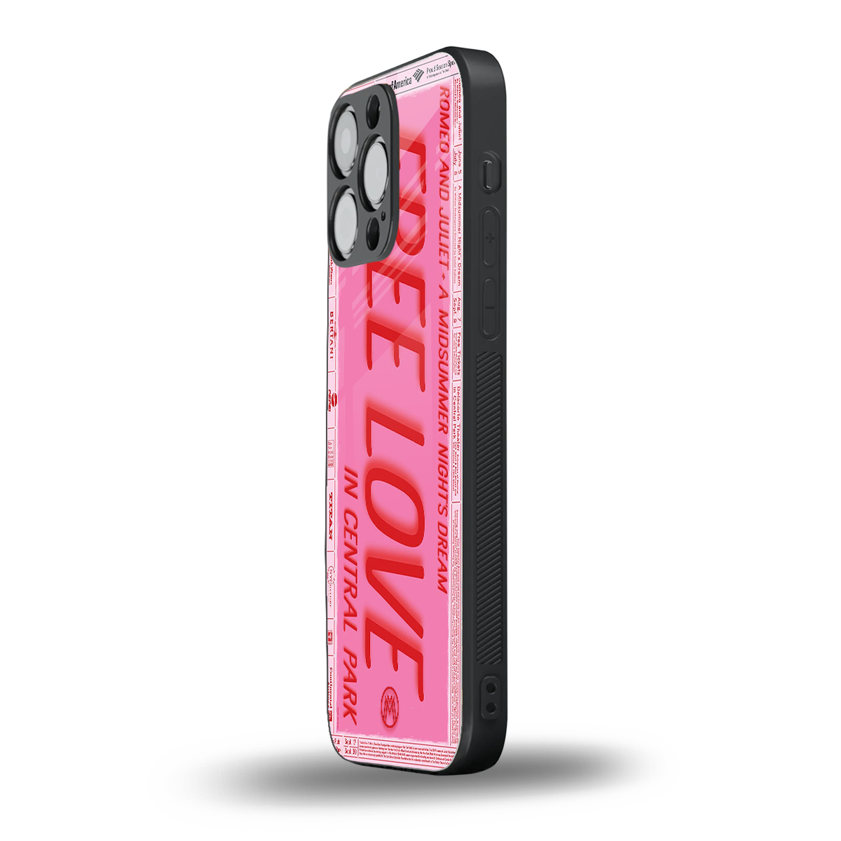 free love back phone cover | glass case for iphone 16 pro max