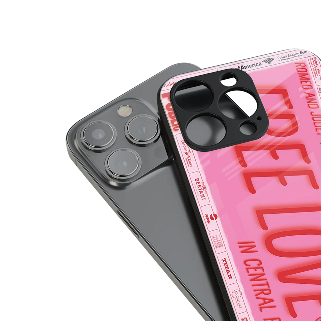 free love back phone cover | glass case for iphone 13 pro